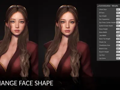 Katana Girl SATOMI Free low-poly 3D model