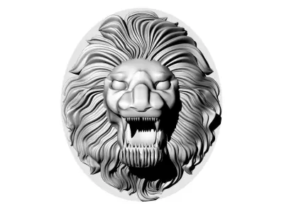 3d lion head wall plaque 3D model