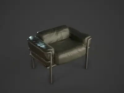 Green Video Game Chair Free low-poly 3D model