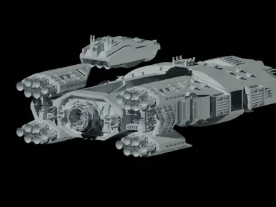 The spaceship Dreadnought 3D model 3D model