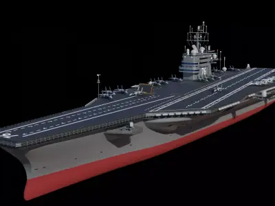 Aircraft Carrier Low-poly 3D model