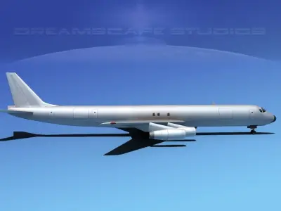 Douglas DC-8-63 Freighter Bare metal 3D model