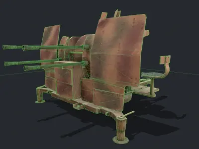 Flak38  Low-poly 3D model