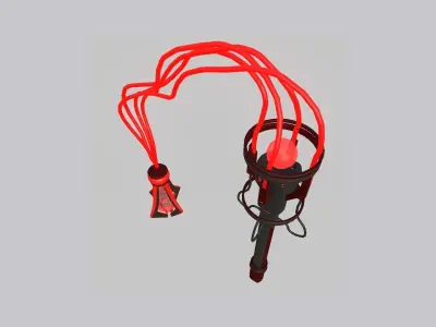 SciFi Flail A04 Black Red - Sci Fi Weapon Design Low-poly 3D model