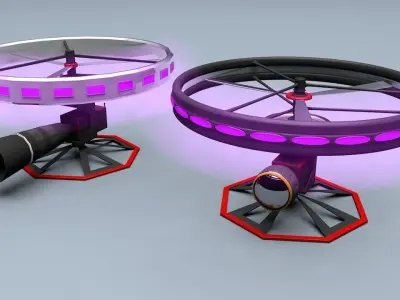 High-End Camera UAV Drone Low-poly 3D model