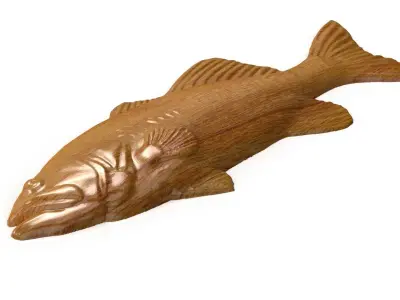 Fish 3d print 3d model stl obj largemouth bass 3D model