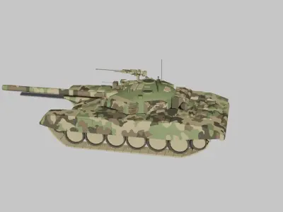 T-90 Battle Tank Low-poly 3D model