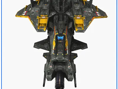 Low Poly SciFi Fighter S4 Low-poly 3D model