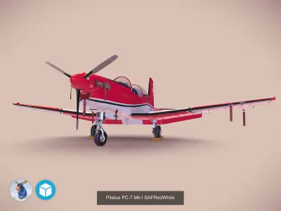 Pilatus PC-7 Mk-I With four livery 3D Model Collection
