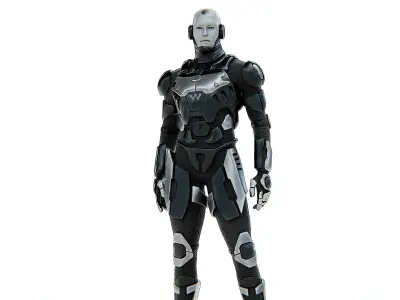MECHA SOLDIER-B  Rigged for Unreal Engine - Unity - MIXAMO 3D model