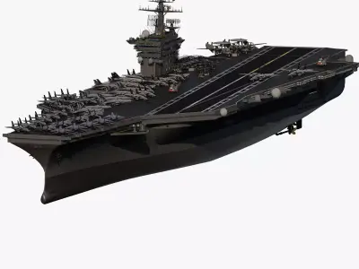 USS nimitz cvn 68 with interior 3D model