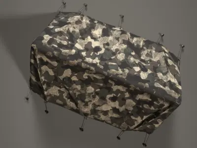 Army Tent Low-poly 3D model
