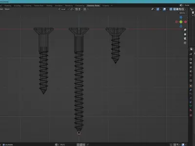 Golden Philips Screw Chipboard Editable Render Ready Model Low-poly 3D model