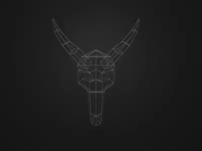 Goat Skull Low-Poly Free low-poly 3D model