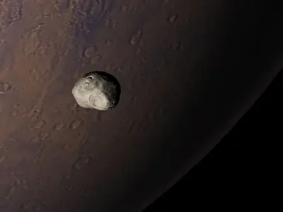 Mars 10k with Deimos and Phobos 3D model