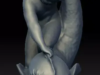 Eros Cupid and Dolphin 3D print model
