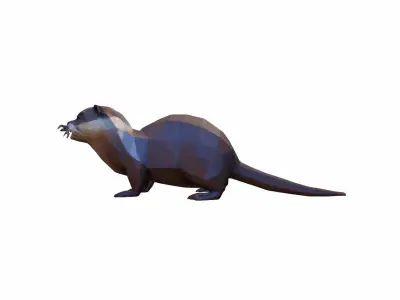 3d Render The Otter Is A Playful Aquatic Mammal 3D model