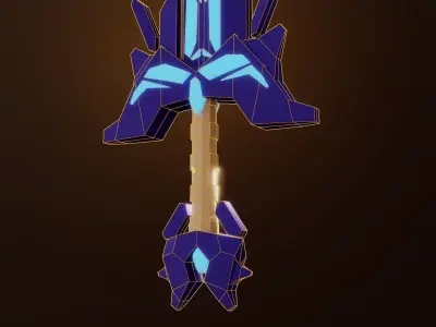 Stylized Rune Sword weapon PBR low-poly game ready Low-poly 3D model