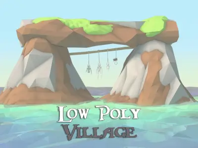 Low Poly Pirate Fisherman Village DLC Asset Pack Low-poly 3D model