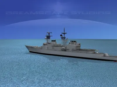 Spruance Class DD992 USS Fletcher 3D model