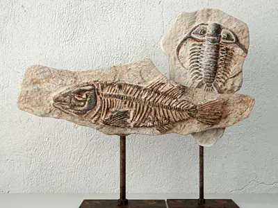 Fossils on Stand 3D model