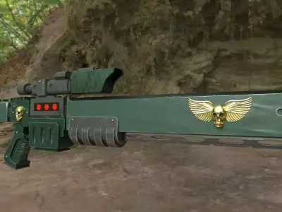 Vindicare assassin exitus rifle Warhammer 40k 3D model