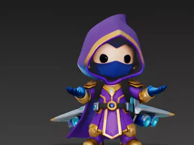 The Astral Archmage Stylized Space Wizard 3D Model Low-poly 3D model