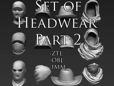 Set of Headwear Part 2 3D model