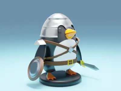 Warrior penguin for 3D printing 3D print model 3D model