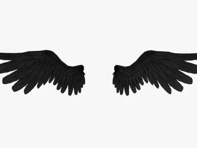 Angel Wings Black - Low poly Low-poly 3D model