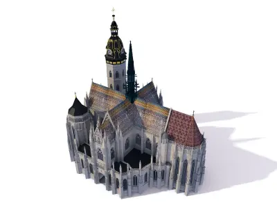 Gothic cathedral - Kosice Slovakia 3D model