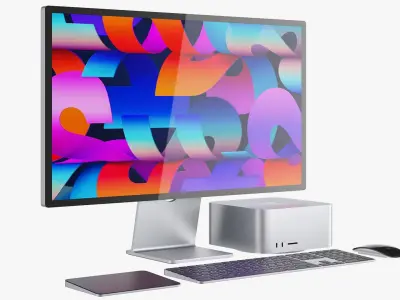 Apple Studio Display and Mac studio full set 3D model