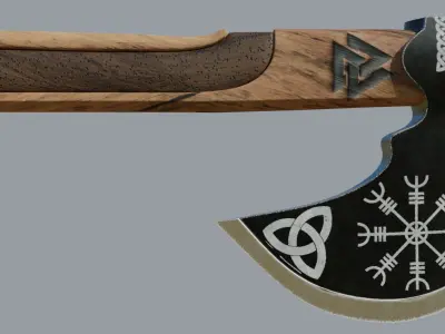 Viking ax high poly 3d model PBR 3D model