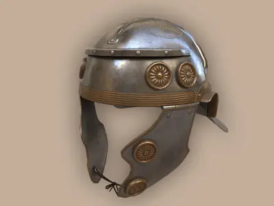 Ancient Legionary Roman Helmet Galea Low-poly 3D model