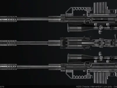 M200 Cheytac Intervention PBR GameReady Low-poly 3D model