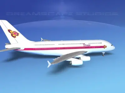 Airbus A380-800 Thai Airways 3D model