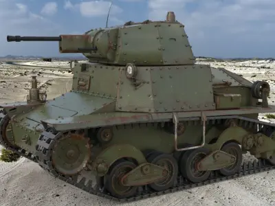 Tank L6 40 Green Ansaldo Fiat Italian Vray 3D model