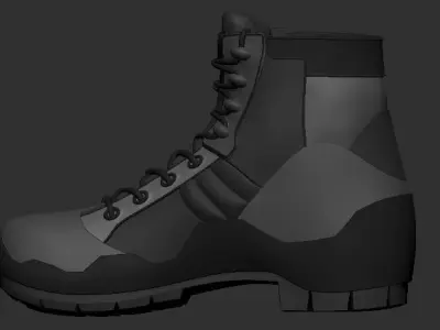 Soldier boots - high mesh 3D model