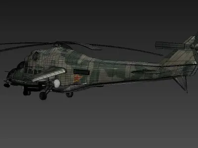 Mi 24 helicopter Low-poly 3D model