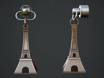 Eiffel Tower Weapon Charm - Low Poly Game Ready Low-poly 3D model