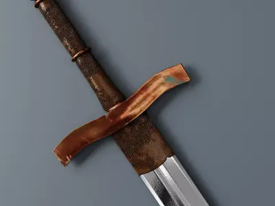 Long Sword PBR 3D model Low-poly 3D model