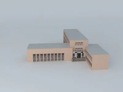 Military administration of Sisak Low-poly 3D model