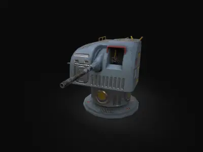 FLAK CANNON Low-poly 3D model