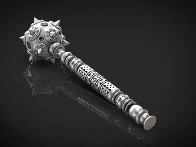 Mace bludgeon suvenir with gems 3D print model