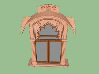 indian jodhpuri stone jharokha window 3D model