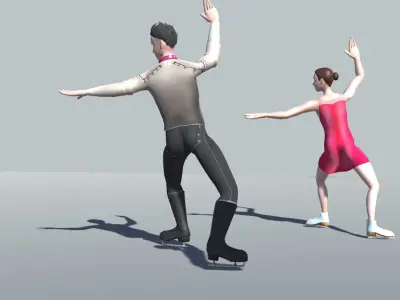 Figure Skating Actions 3D model