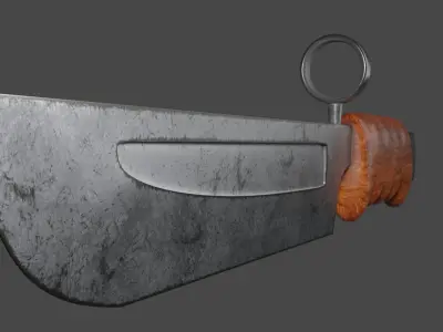 Knife with wooden handle Free low-poly 3D model