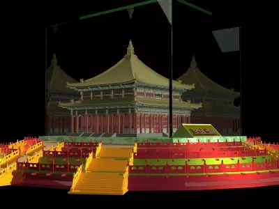 Chinese temple house 3D model