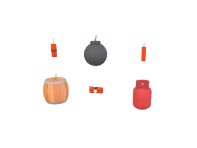 Explosive Pack Low-poly 3D model