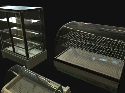 Commercial Food Display counters Low-poly 3D model